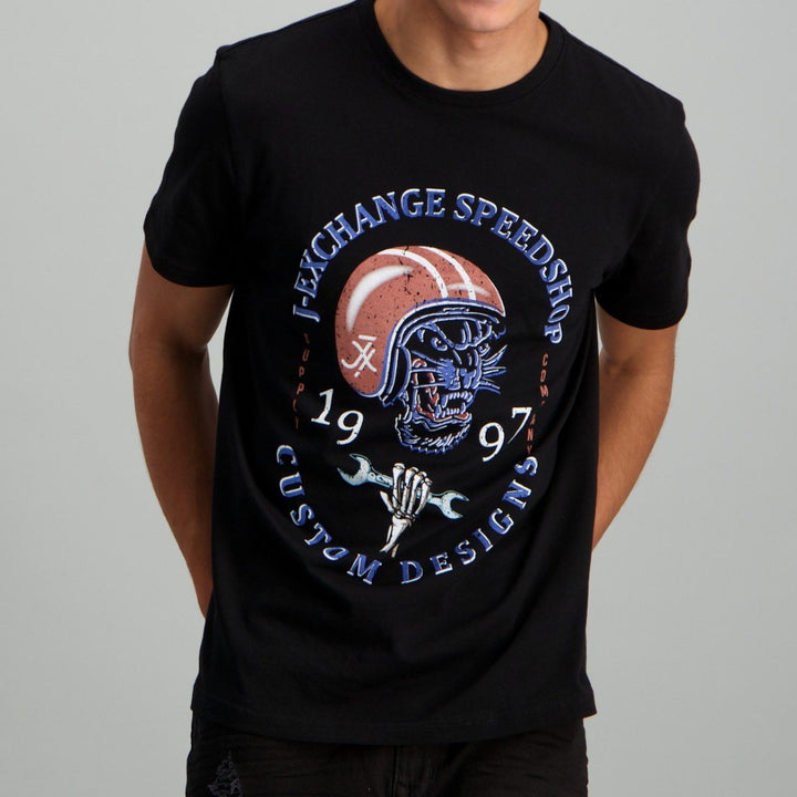 Men's Speed Tiger Print T-Shirt - Black