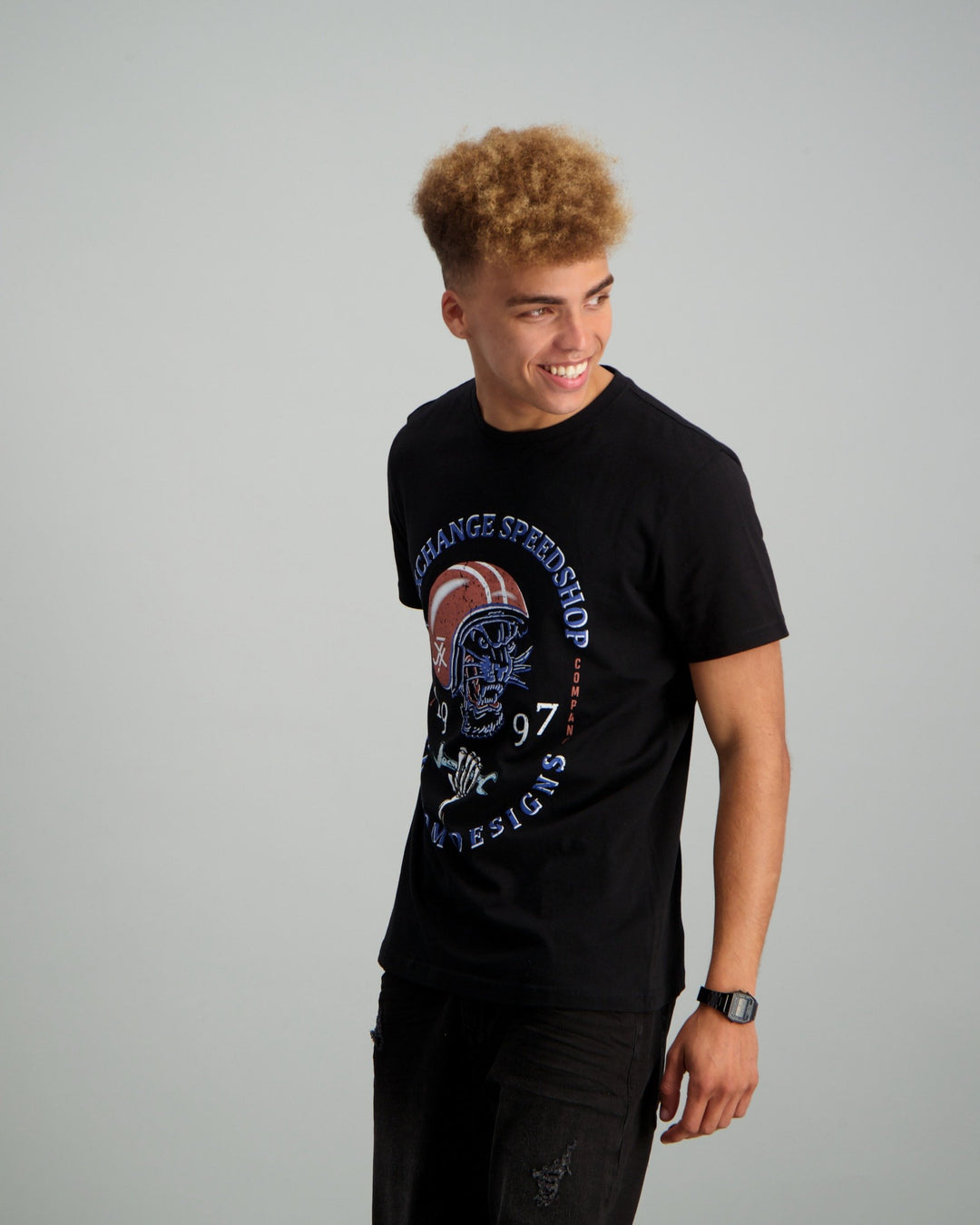 Men's Speed Tiger Print T-Shirt - Black