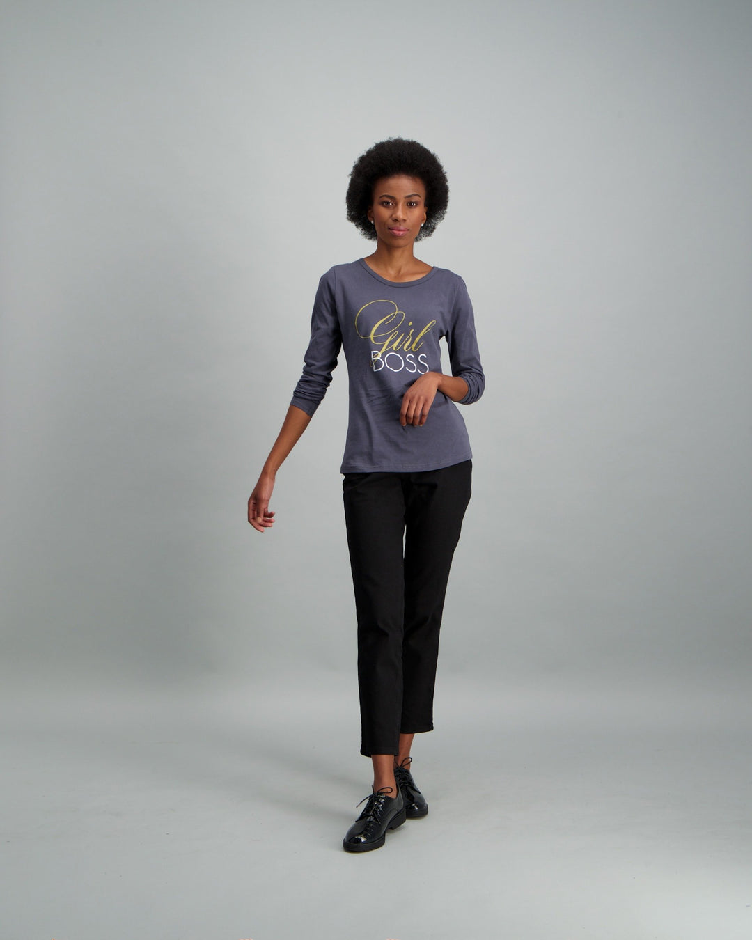 Ladies-Long Sleeve Girl Boss T-Shirt