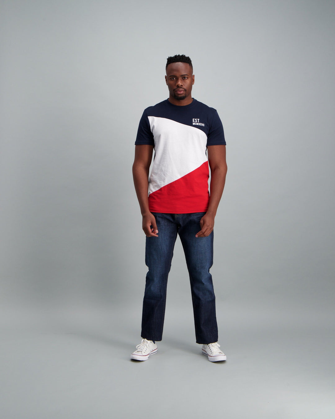 Men's Dark Blue Straight Stretch Denim Jean