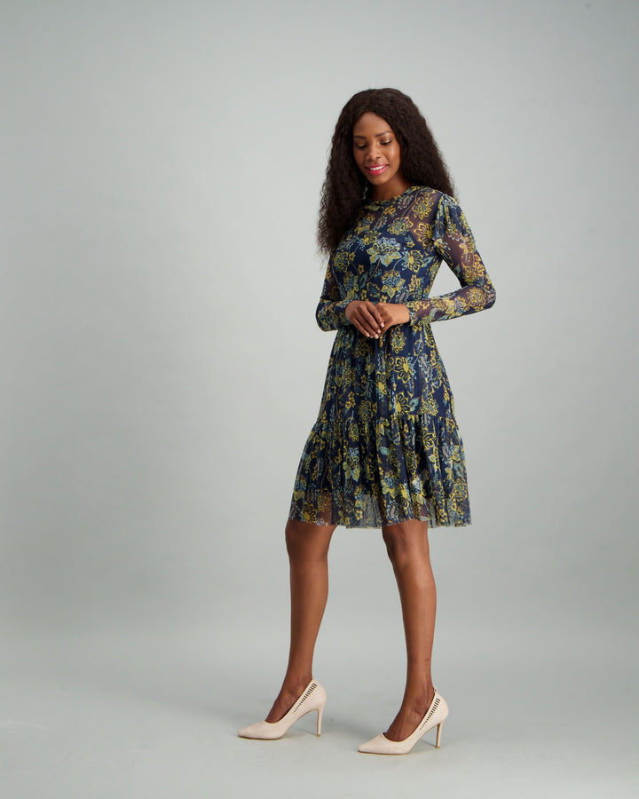 Ladies Paisley Floral Mesh Dress