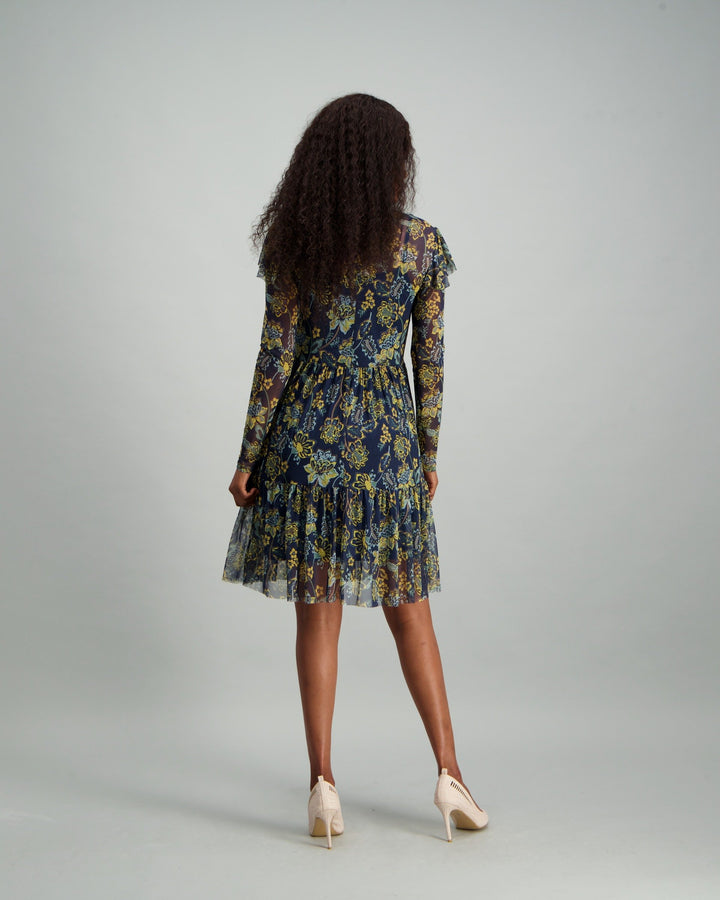 Ladies Paisley Floral Mesh Dress