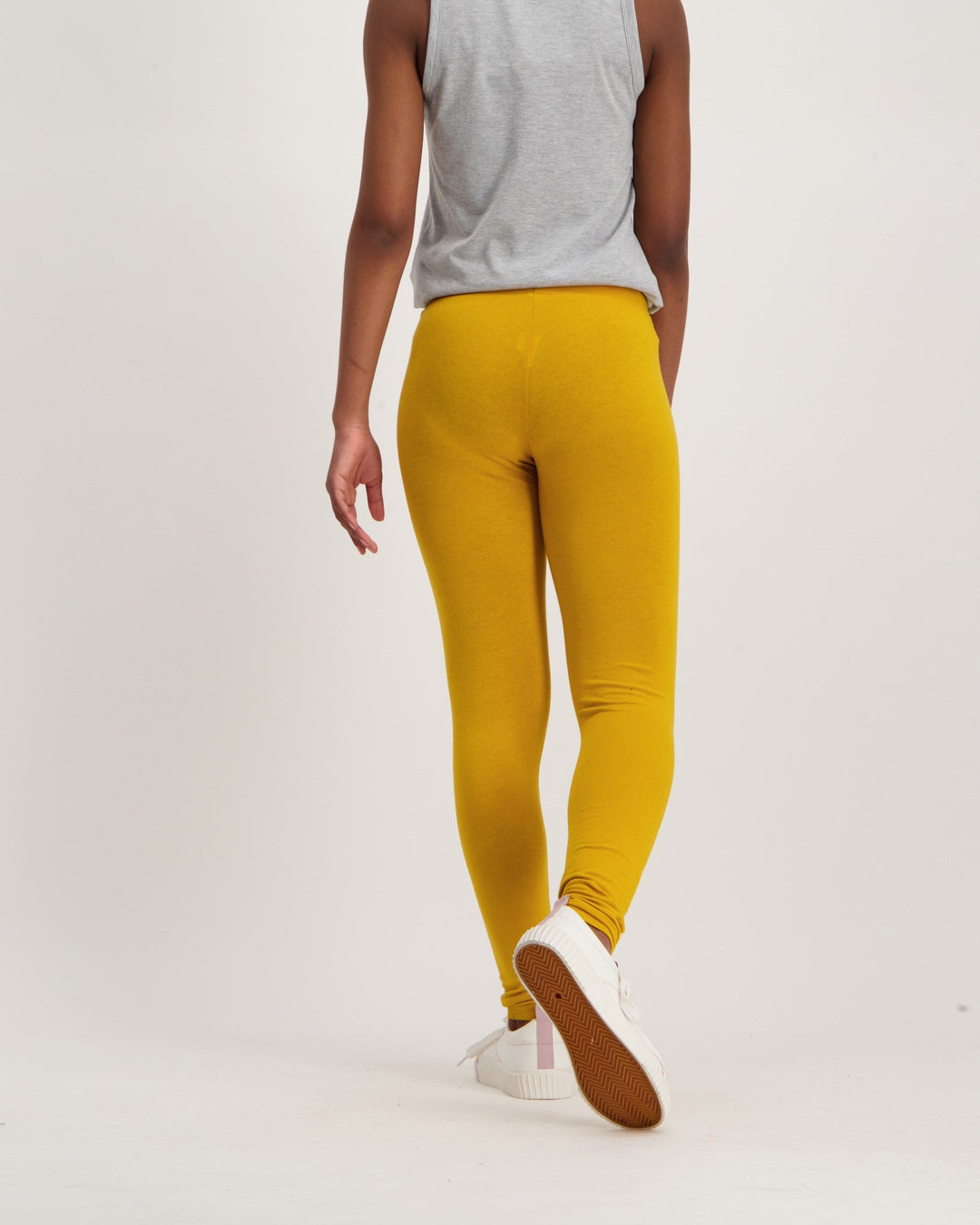 Ladies Slogan Legging - Mustard