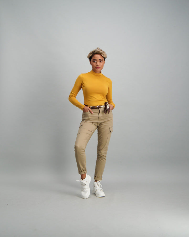 Ladies Turtle Neck Top - Mustard