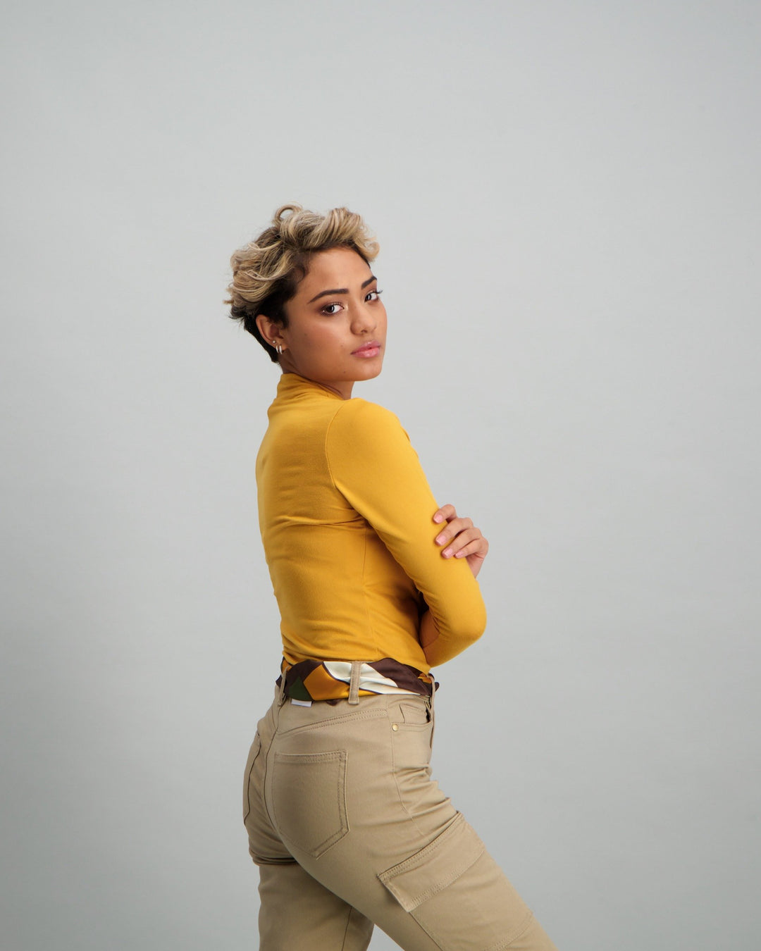Ladies Turtle Neck Top - Mustard