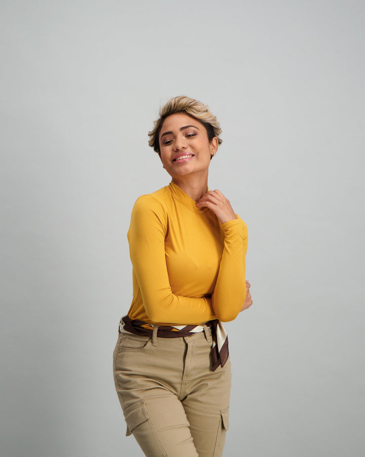 Ladies Turtle Neck Top - Mustard