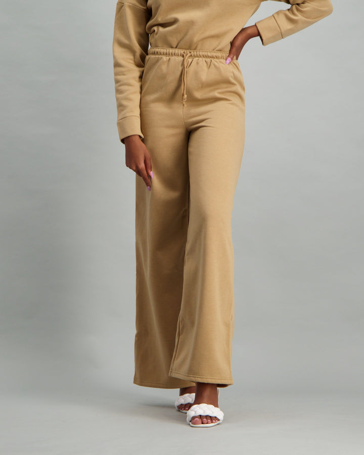 Ladies Wide Leg Sweat pant - Oatmeal