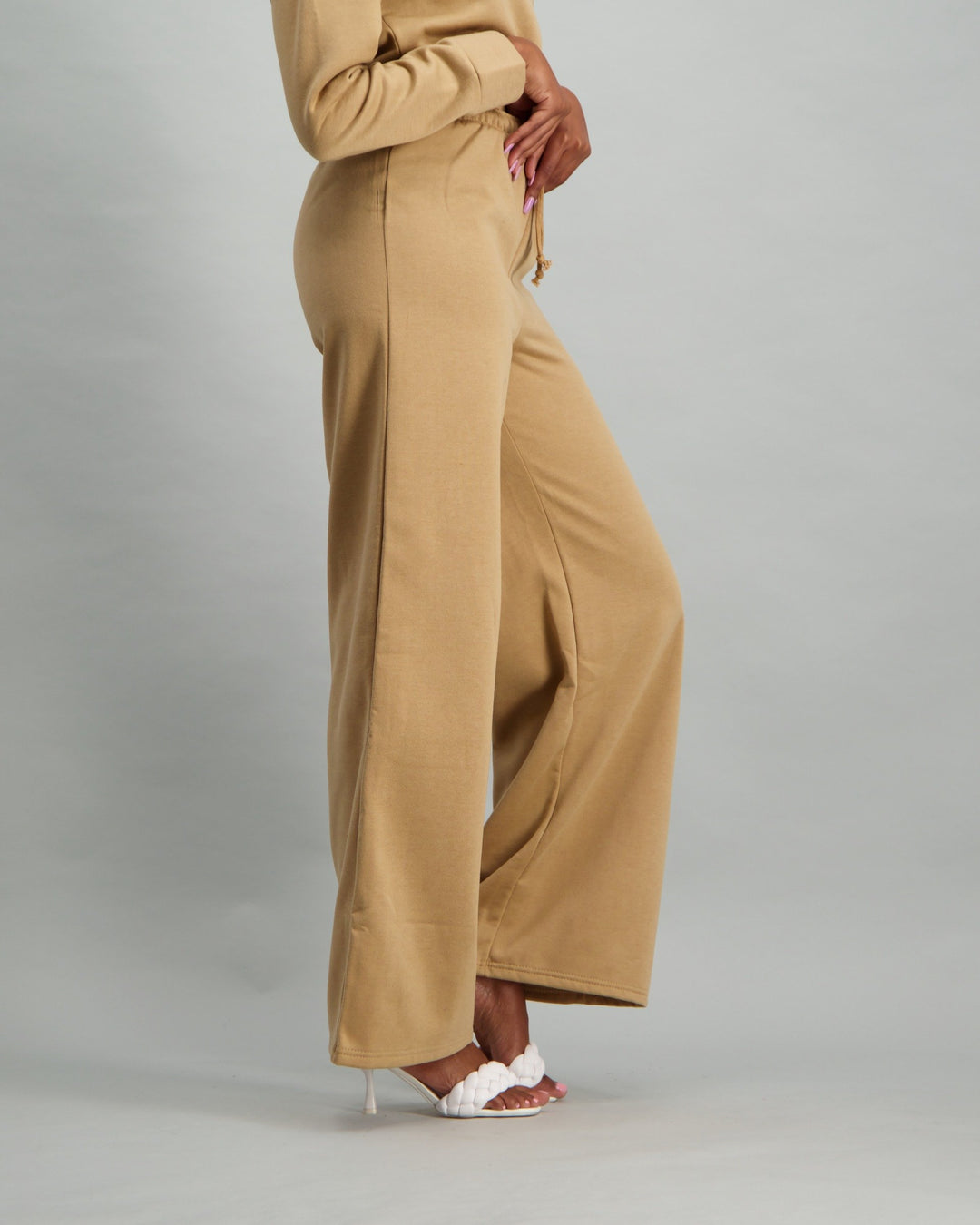 Ladies Wide Leg Sweat pant - Oatmeal