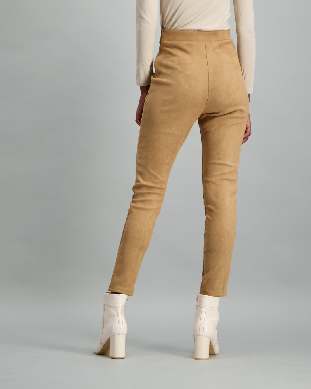 Ladies-Scuba Suede Legging Tan