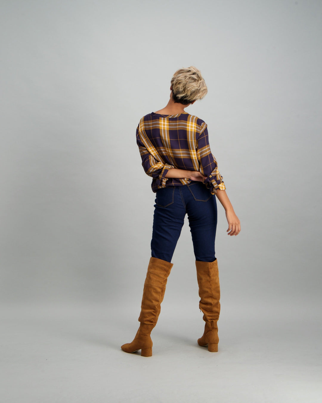 Ladies Check Shirt - Mustard