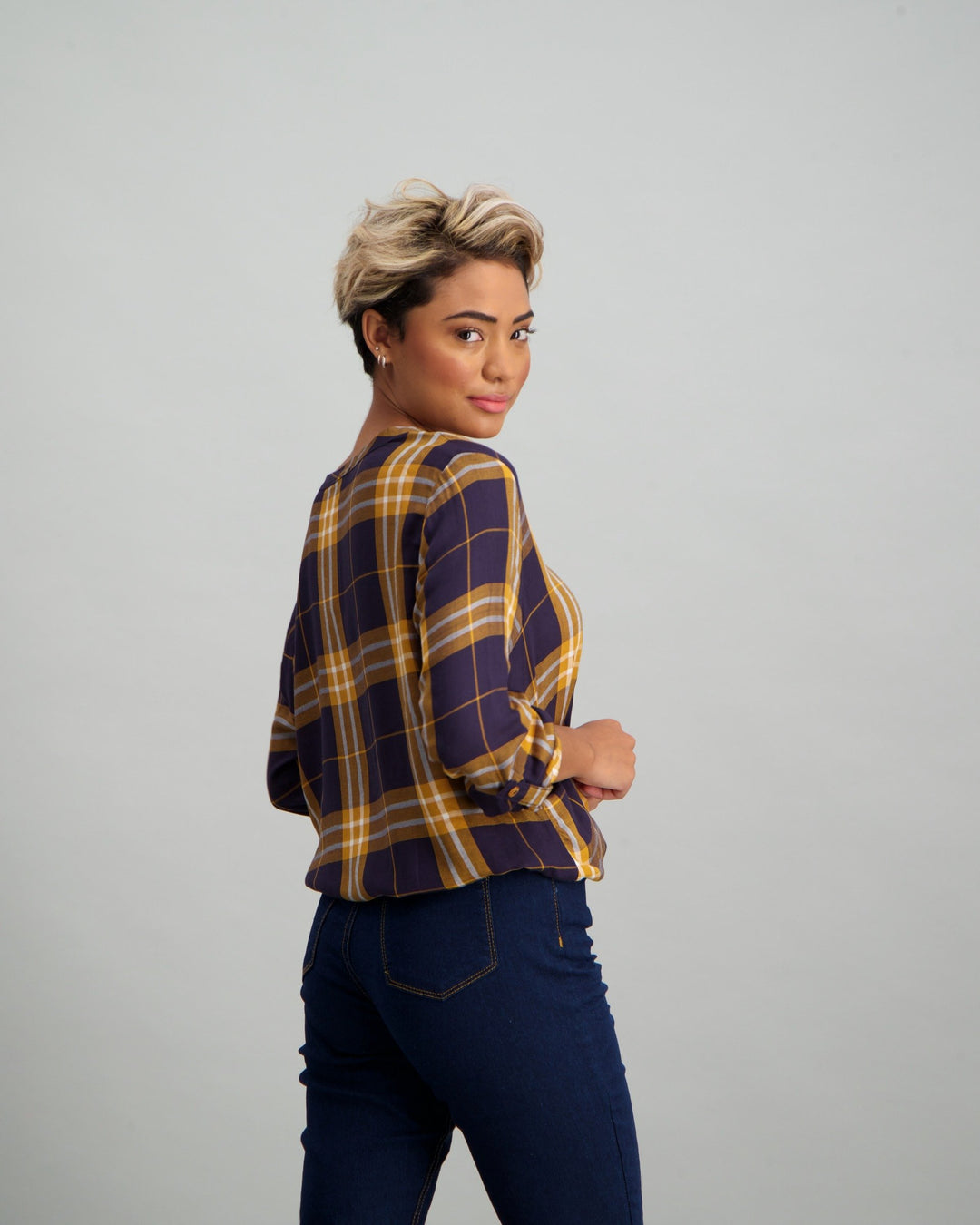 Ladies Check Shirt - Mustard