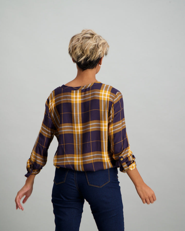 Ladies Check Shirt - Mustard