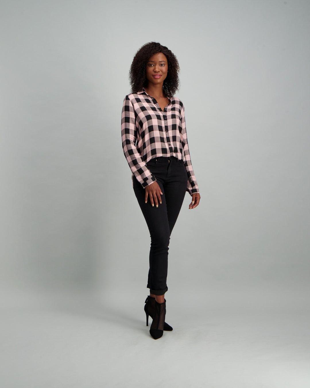 Ladies Check Shirt - Pink