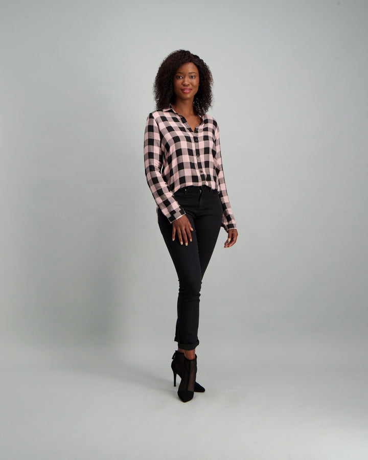 Ladies Check Shirt - Pink