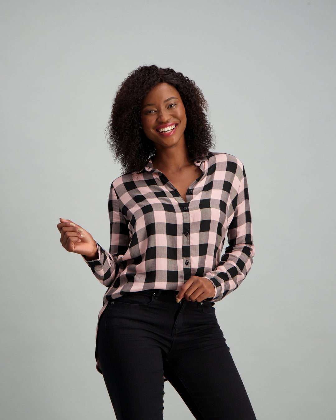 Ladies Check Shirt - Pink