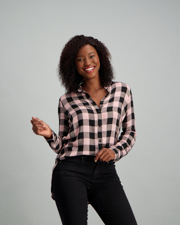 Ladies Check Shirt - Pink
