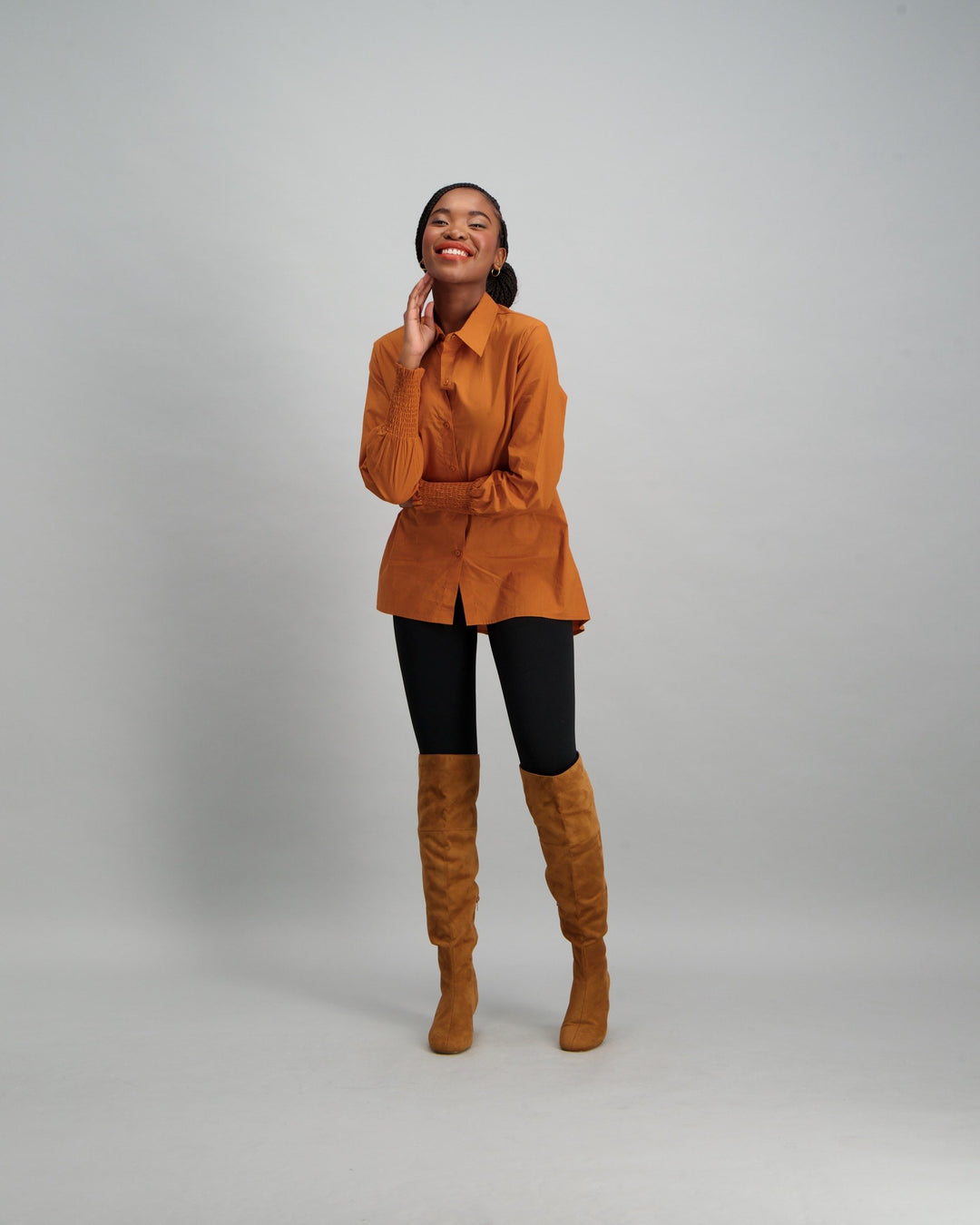 Ladies Oversized Shirt - Tan