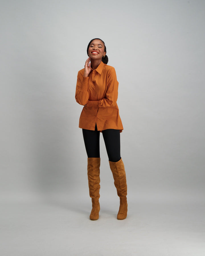 Ladies Oversized Shirt - Tan