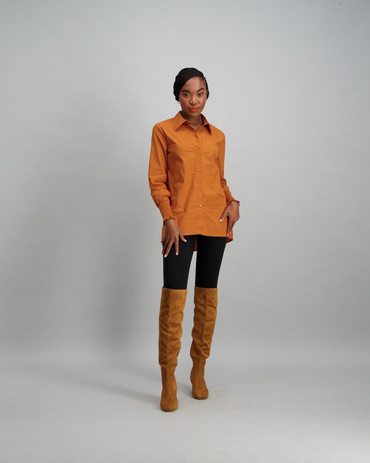 Ladies Oversized Shirt - Tan