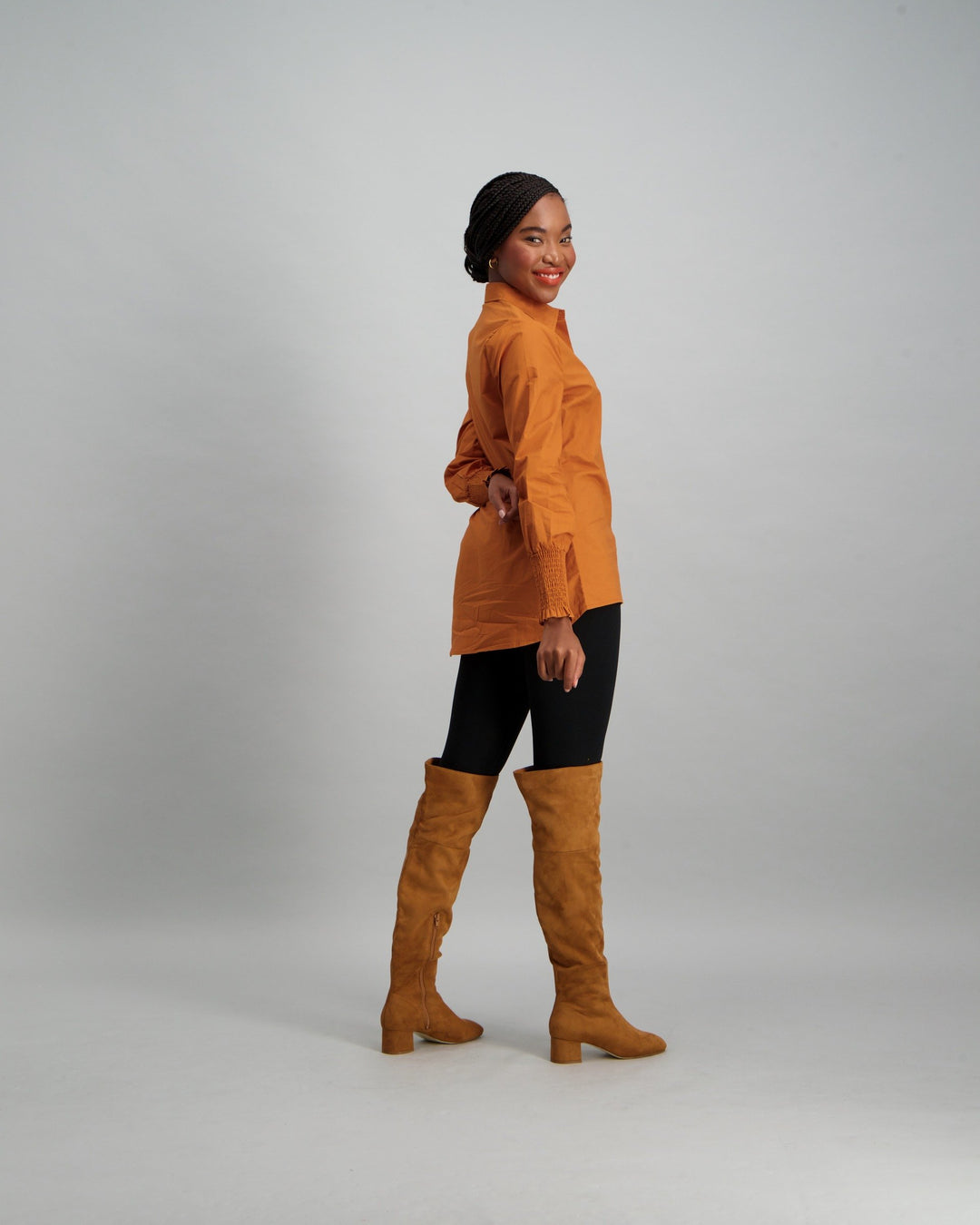 Ladies Oversized Shirt - Tan