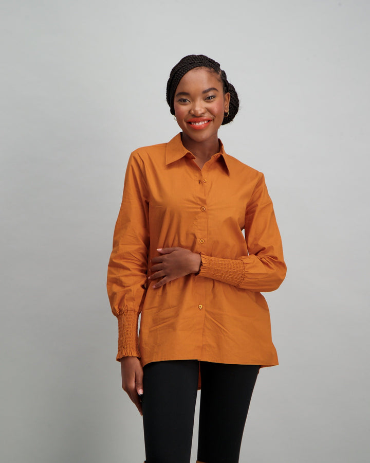 Ladies Oversized Shirt - Tan