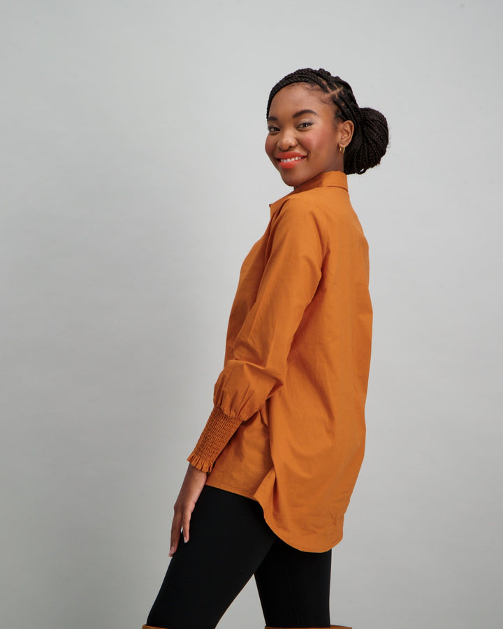 Ladies Oversized Shirt - Tan