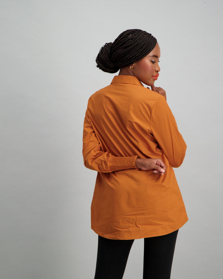 Ladies Oversized Shirt - Tan