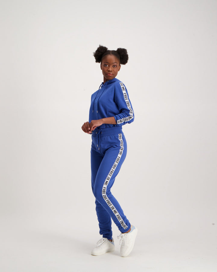 Ladies-Side Tape Joggers / Blue