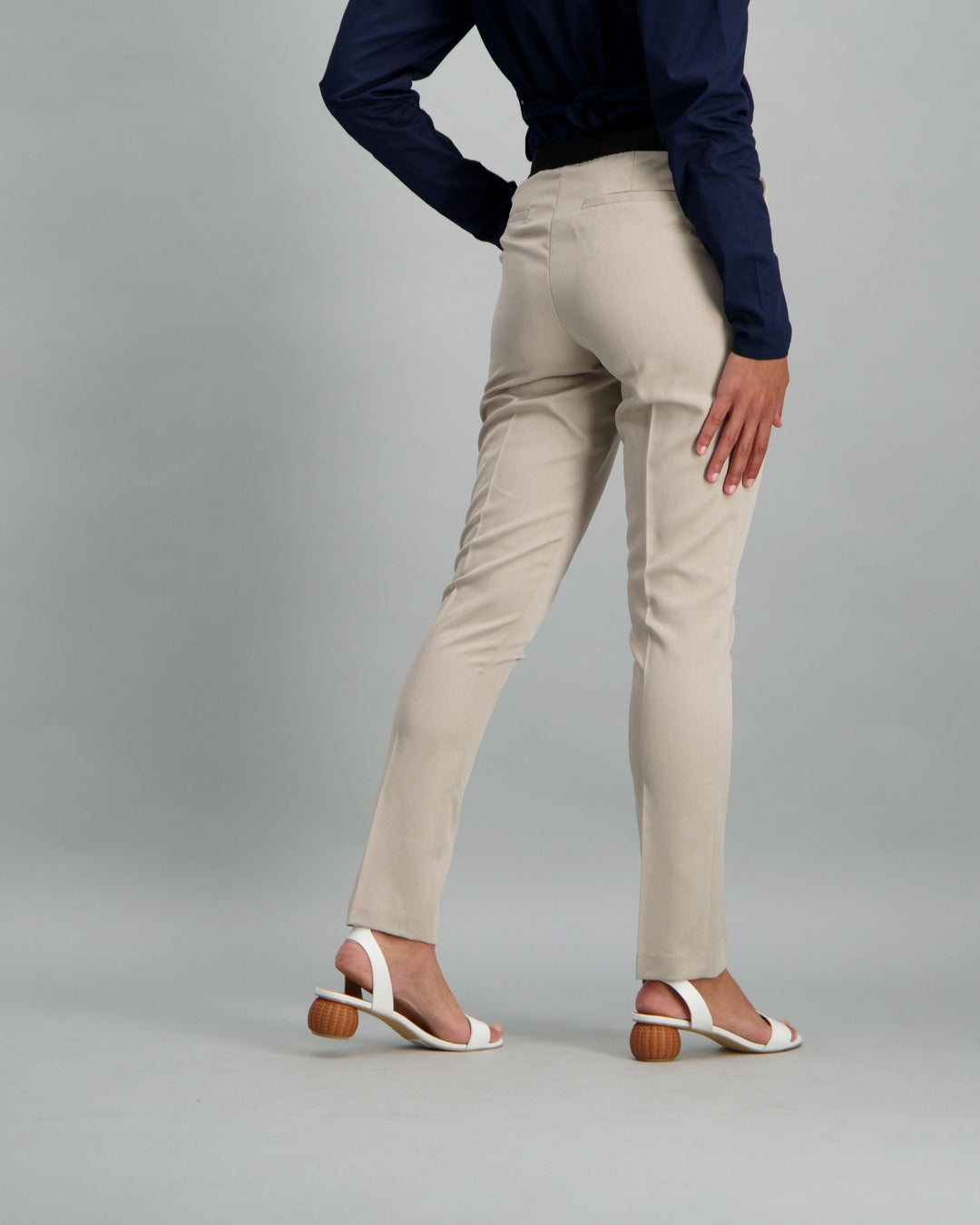 Ladies-Elastic Waist Pant Stone