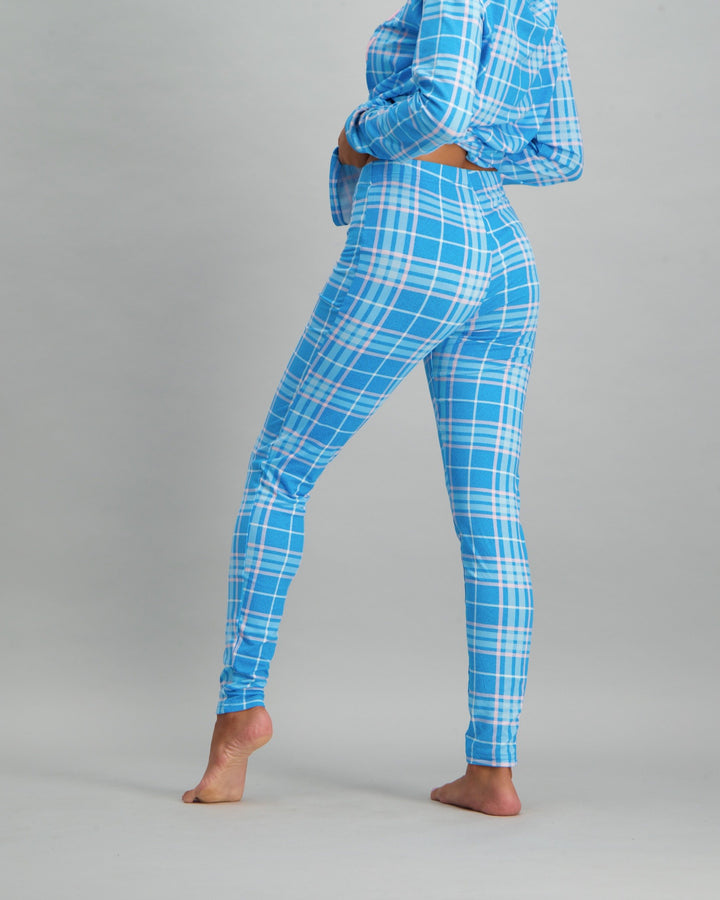 Ladies Print Slogan Pyjama Set - Blue
