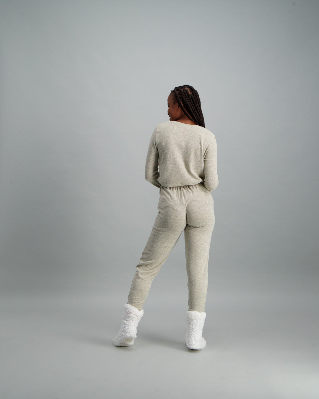 Ladies Cut & Sew Sleepwear Set - Oatmeal