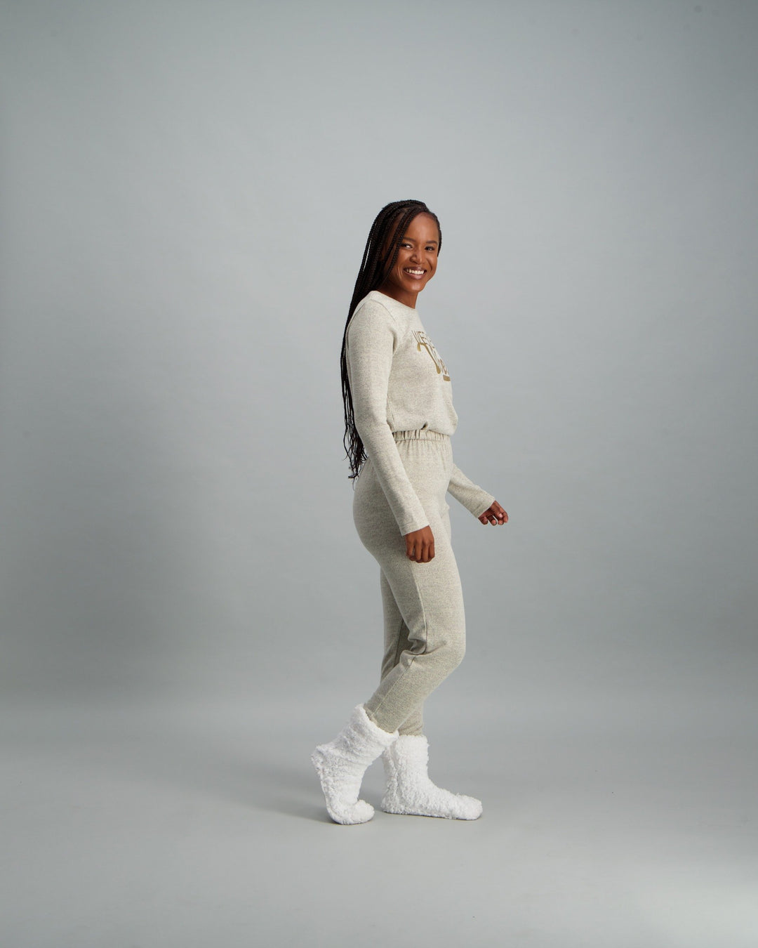 Ladies Cut & Sew Sleepwear Set - Oatmeal