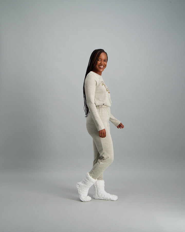Ladies Cut & Sew Sleepwear Set - Oatmeal