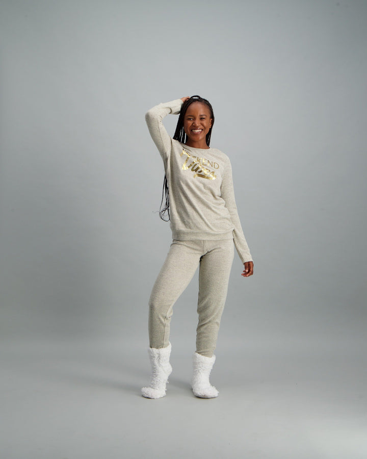 Ladies Cut & Sew Sleepwear Set - Oatmeal