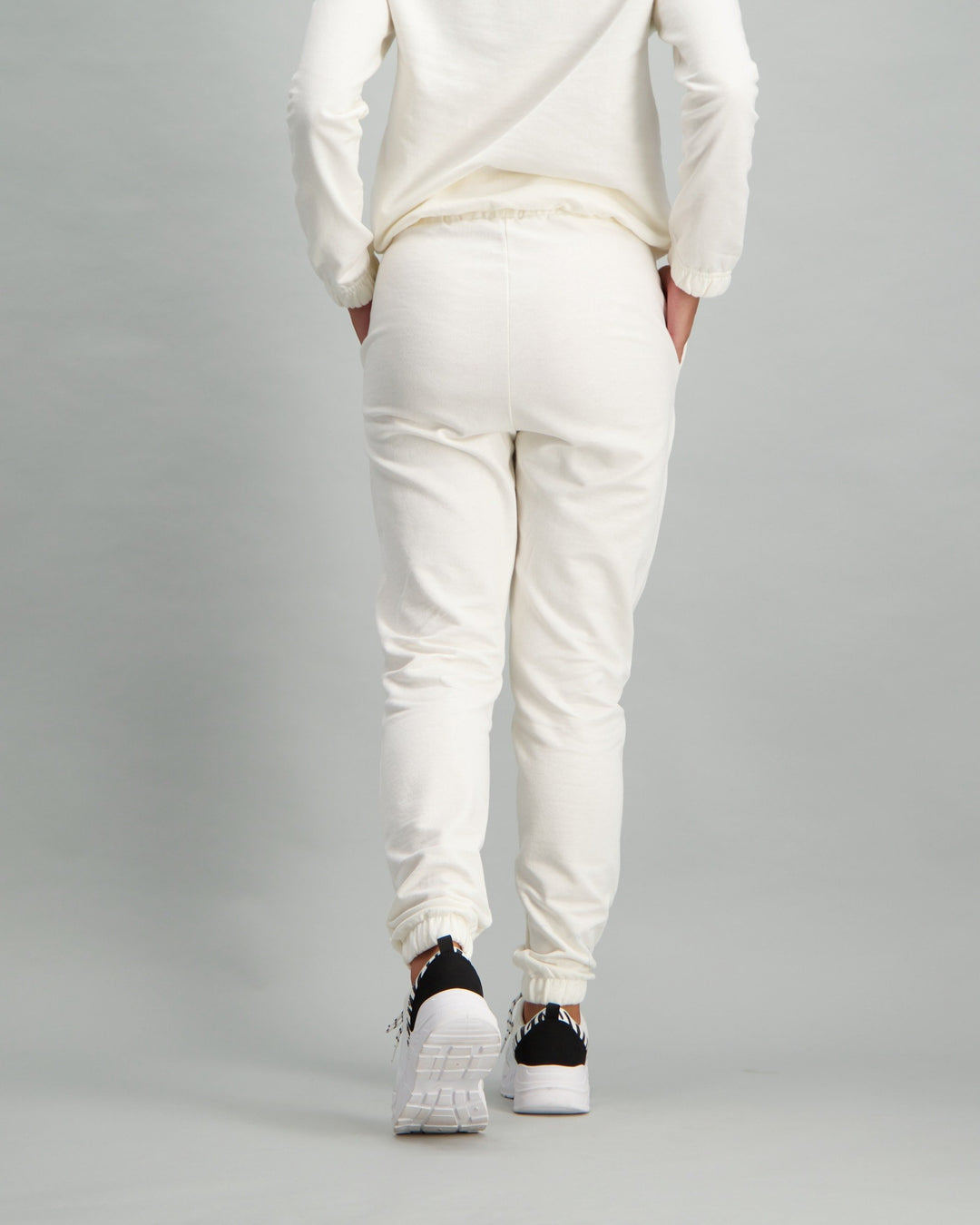 Ladies Fleece Track Pant - Cream