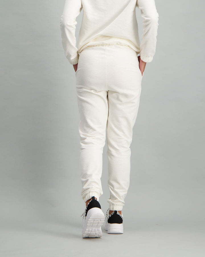 Ladies Fleece Track Pant - Cream
