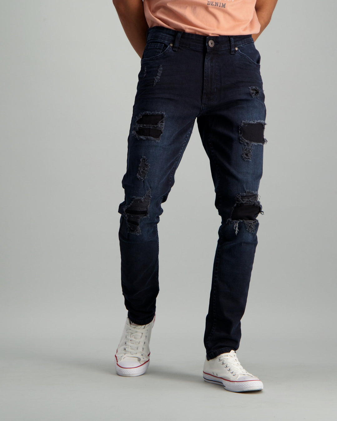 Men's Blue/Black Slim Denim Jean