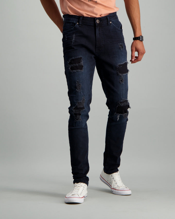 Men's Blue/Black Slim Denim Jean