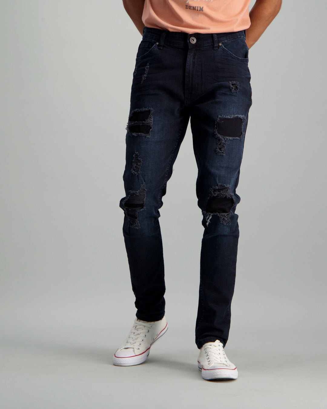 Men's Blue/Black Slim Denim Jean