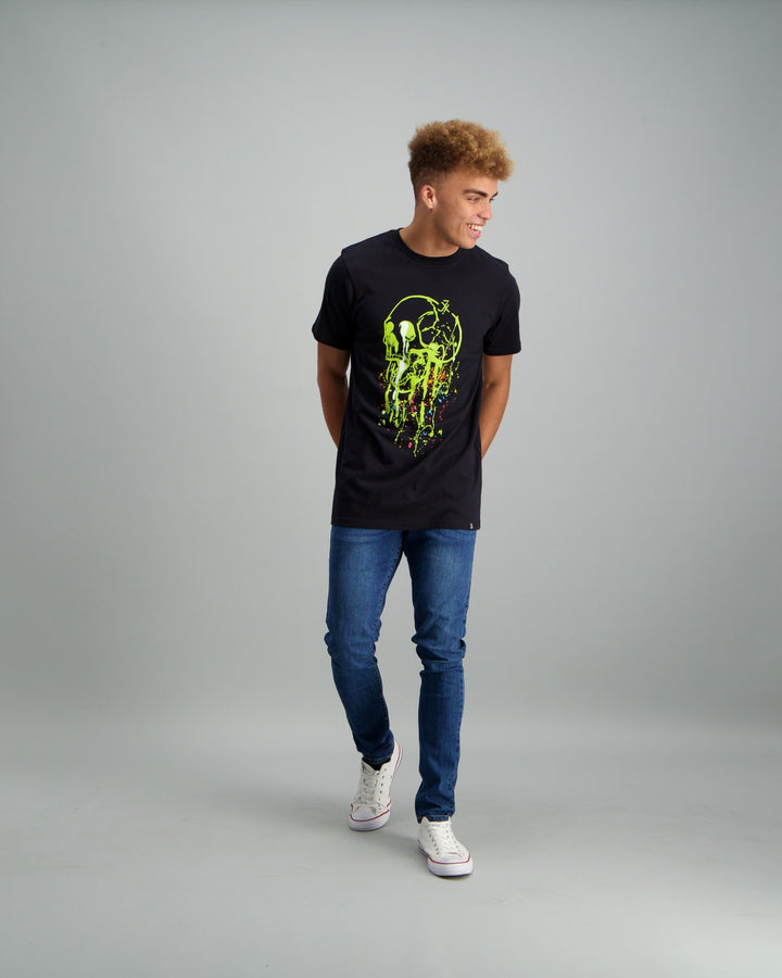 Men's Slime Skull Print T-Shirt Black