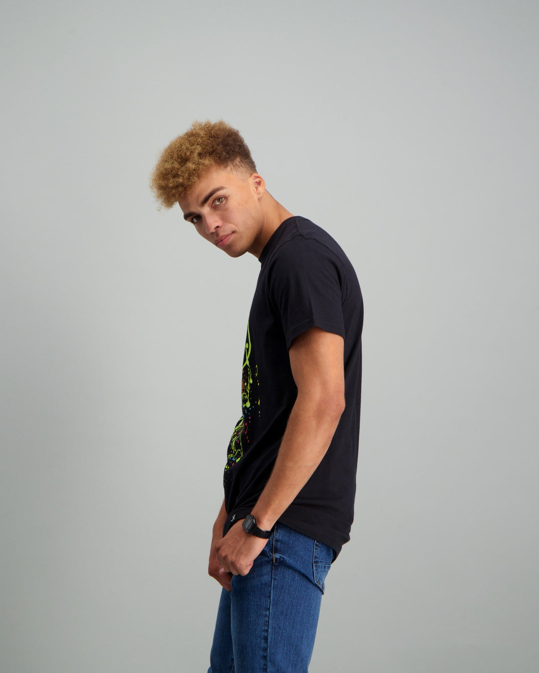 Men's Slime Skull Print T-Shirt Black