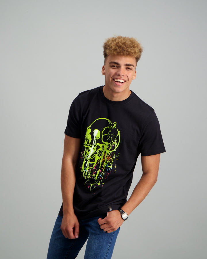 Men's Slime Skull Print T-Shirt Black