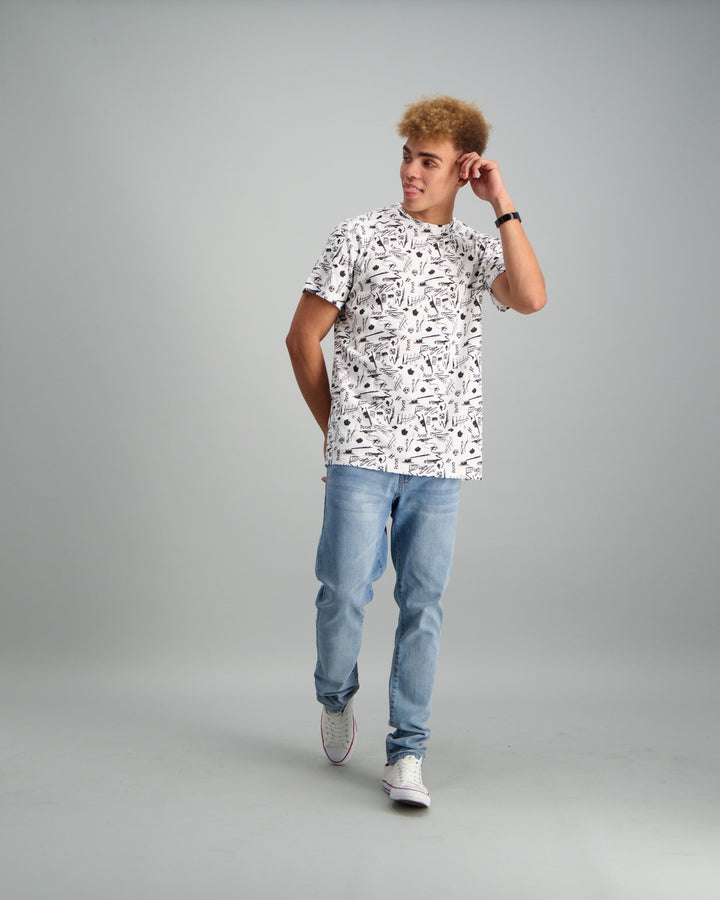 Men's Print T-Shirt - White