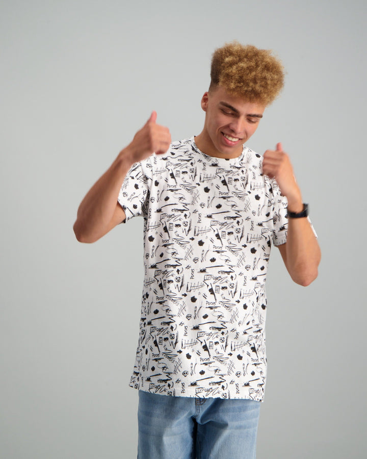 Men's Print T-Shirt - White