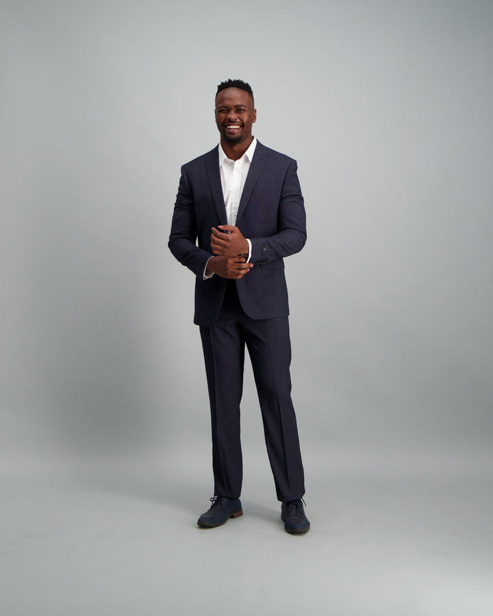 Men's Birds Eye Suit Jacket Navy