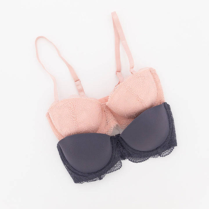 Ladies Bra Set - Pink/Grey