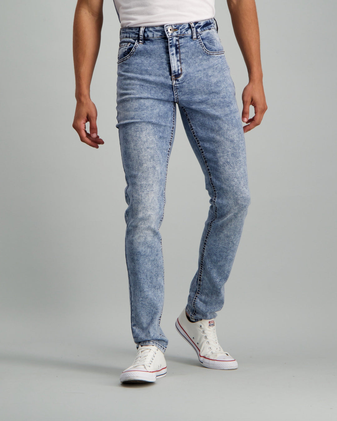 Men's Acid Wash Skinny Denim Jean