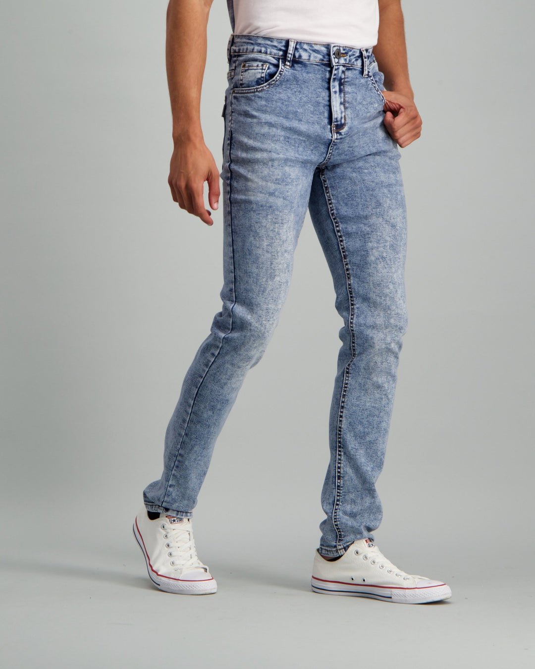 Men's Acid Wash Skinny Denim Jean