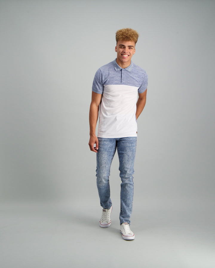 Men's Colourblock Golfer - White