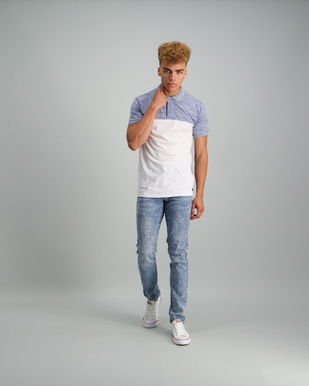 Men's Colourblock Golfer - White